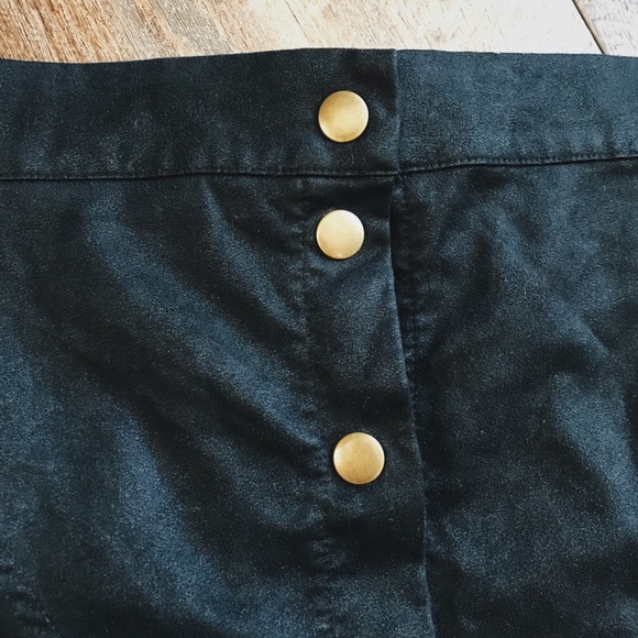 Faux Suede Button Down Skirt - Picture 4 of 4